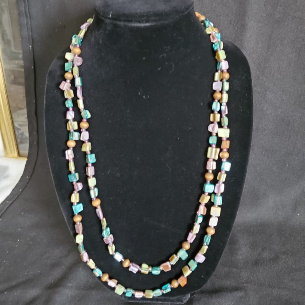 Extra Long Vintage Gemstone Necklace